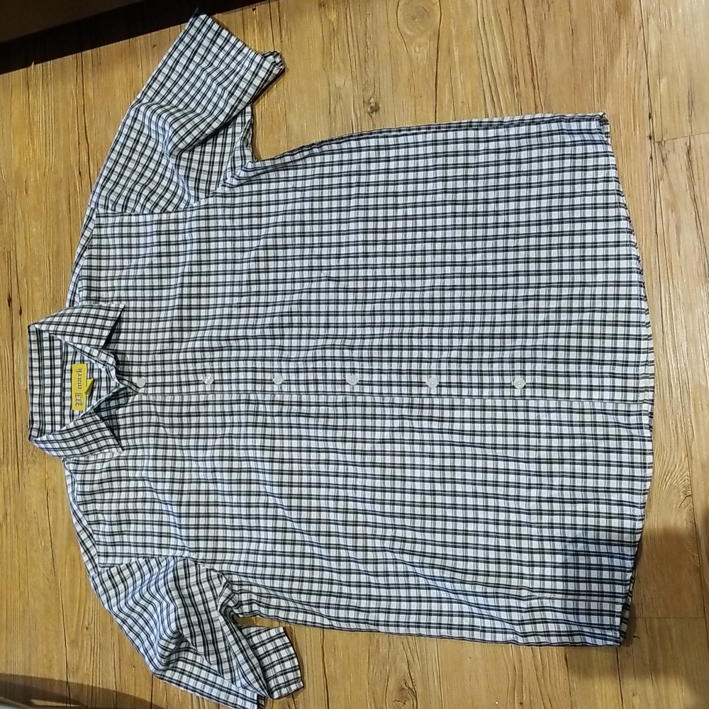 PJ Mark black/white short sleeve button down like new sz L